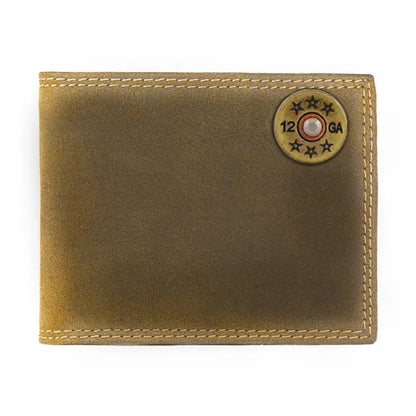 Shotshell Vintage Tan Leather Bifold Wallet