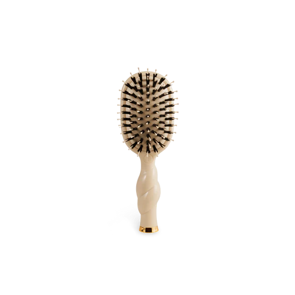 Mini Boar Bristle Hair Brush for All Hair Types - Tan