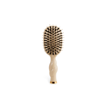 Mini Boar Bristle Hair Brush for All Hair Types - Tan