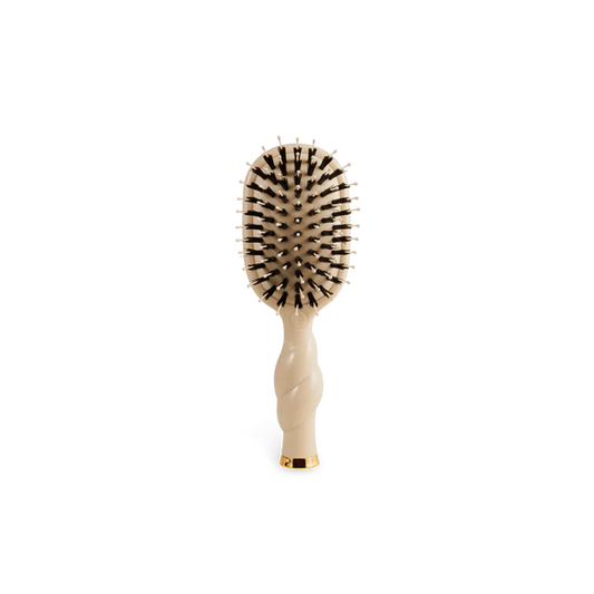 Mini Boar Bristle Hair Brush for All Hair Types - Tan