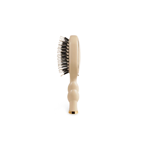 Mini Boar Bristle Hair Brush for All Hair Types - Tan