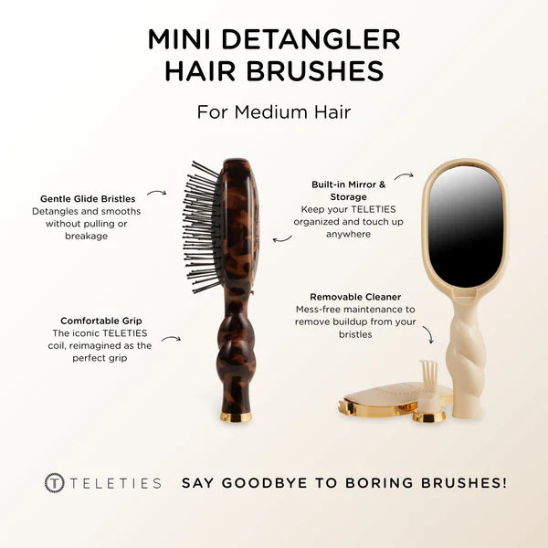 Mini Detangler Hair Brush for All Hair Types - Tortoise