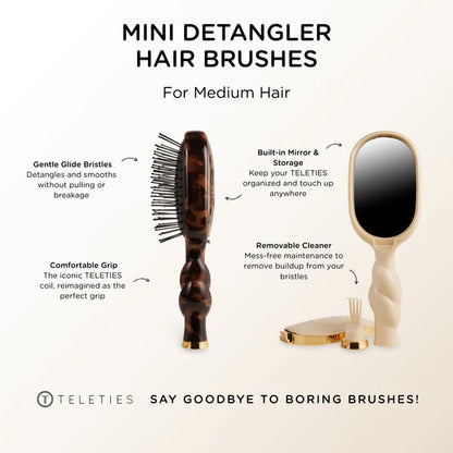 Mini Detangler Hair Brush for All Hair Types - Tortoise