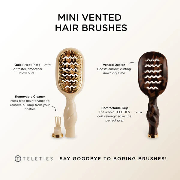 Mini Vented Hair Brush for All Hair Types - Tan