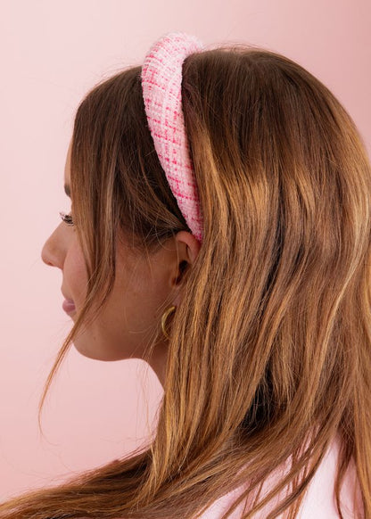 Pretty in Pink Tweed Headband